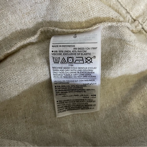 NWT Old Navy Linen Blend Dress Smocked Boho Square Neck Sheath Mini Large - Picture 8 of 11